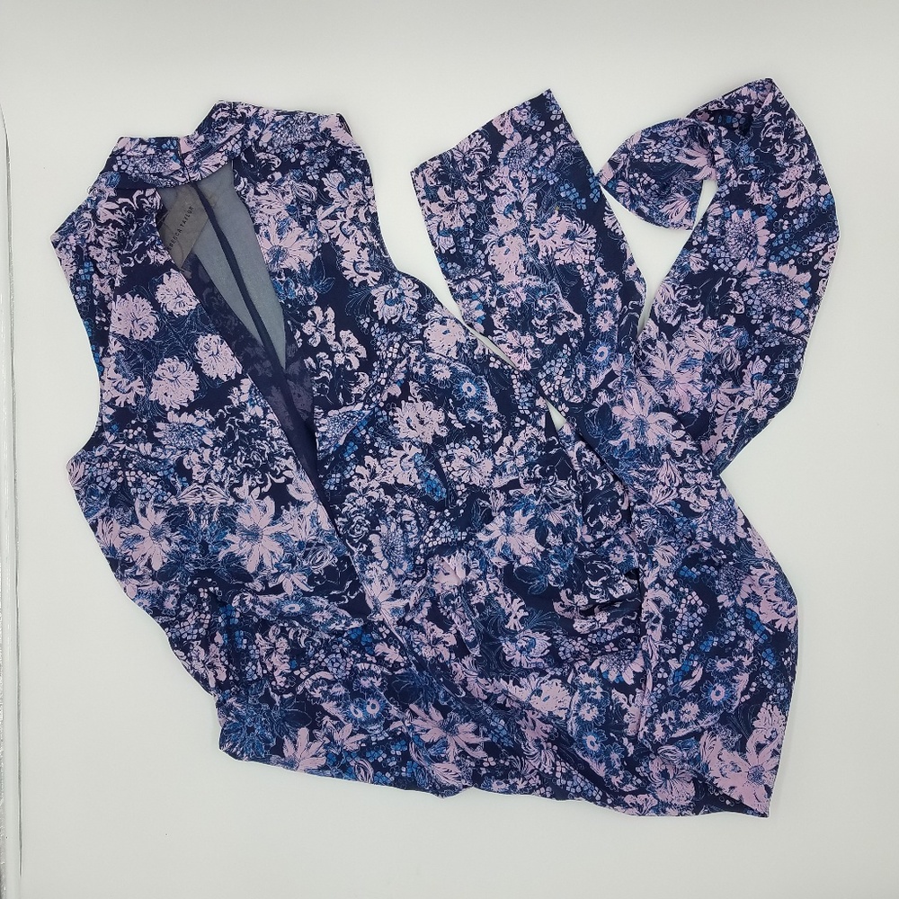 Rebecca Taylor Kiku Printed Draped Jumpsuit - Picture 3 of 7